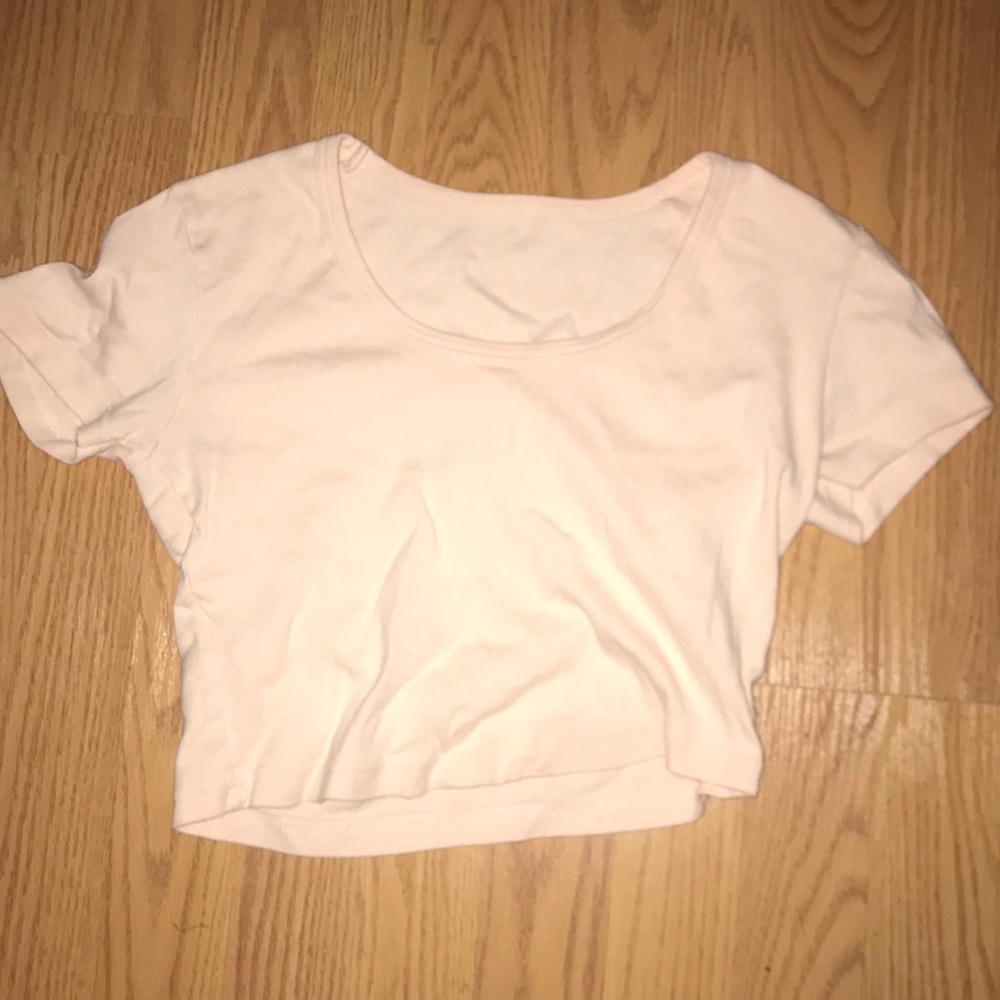 baby pink scoop neck aa crop top